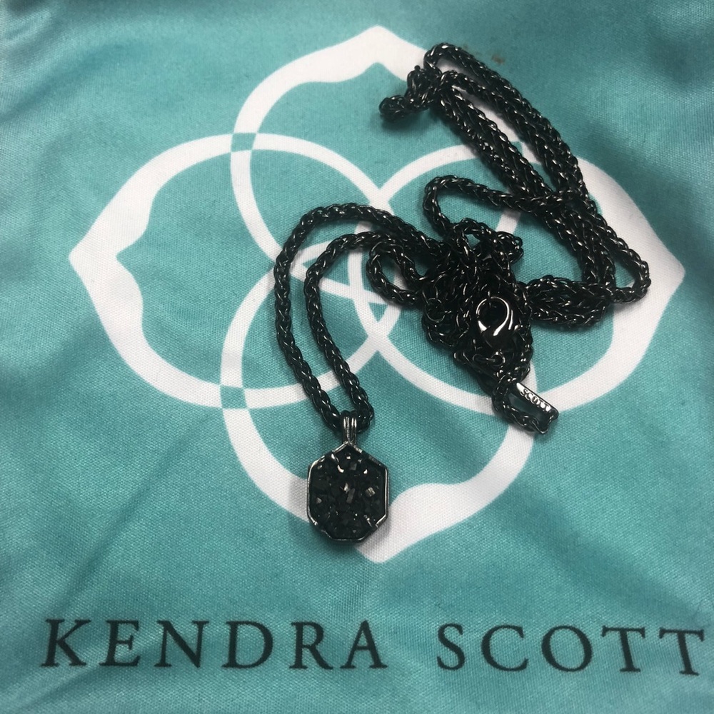 Kendra Scott Black Drusy necklace
